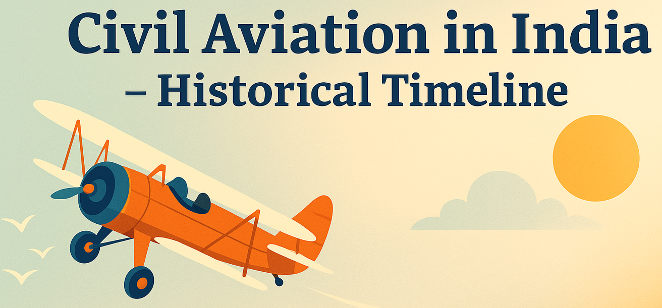 ✈️ Civil Aviation in India – Historical Timeline 